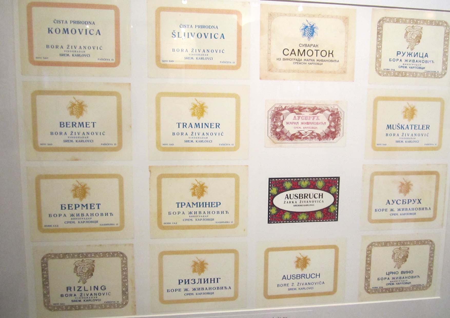 104 vinarija i muzej pcelarstva Zivanovic_etikete 1912 1987